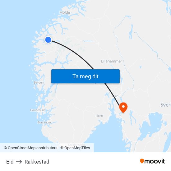 Eid to Rakkestad map