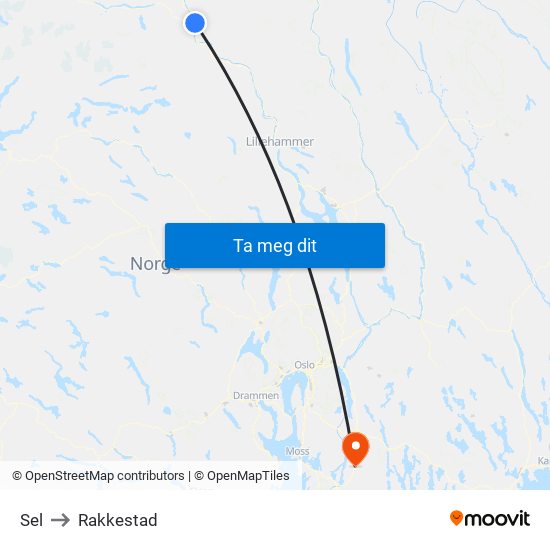 Sel to Rakkestad map