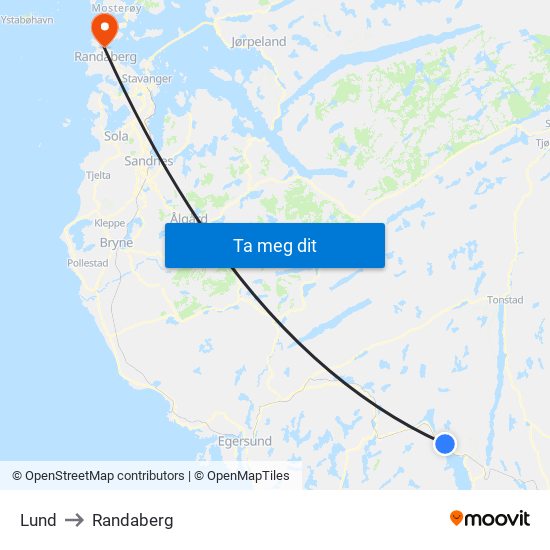 Lund to Randaberg map