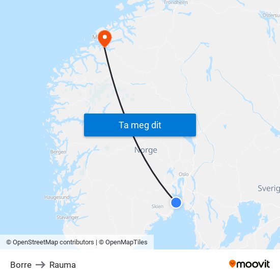 Borre to Rauma map