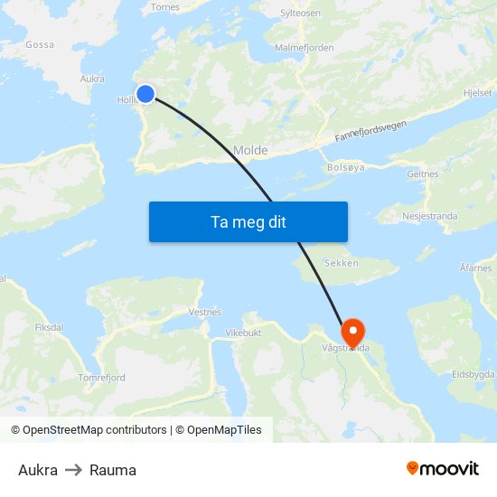 Aukra to Rauma map