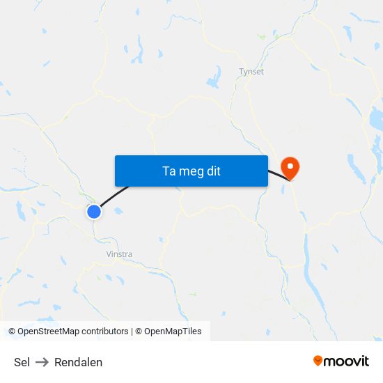 Sel to Rendalen map