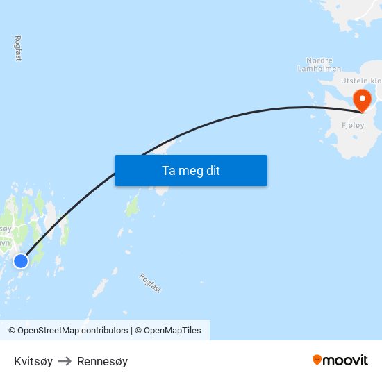 Kvitsøy to Rennesøy map