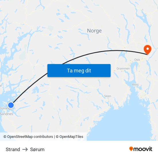 Strand to Sørum map