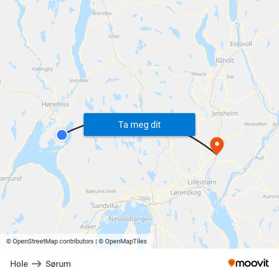 Hole to Sørum map