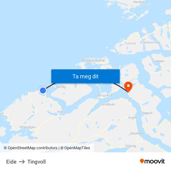 Eide to Tingvoll map