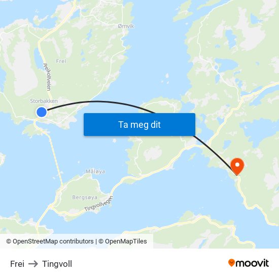 Frei to Tingvoll map