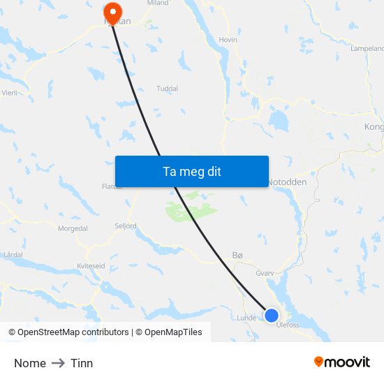 Nome to Tinn map