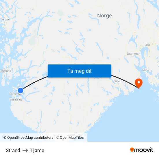 Strand to Tjøme map