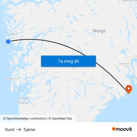 Sund to Tjøme map