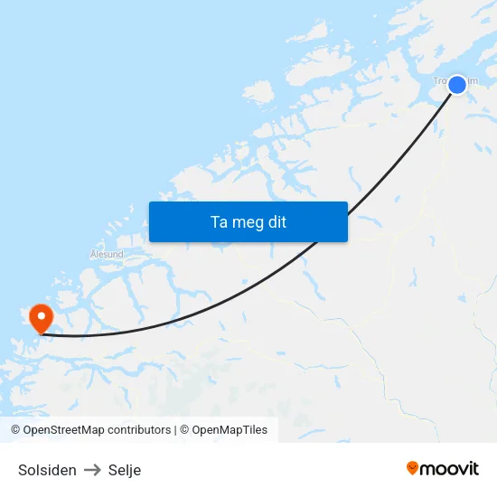 Solsiden to Selje map