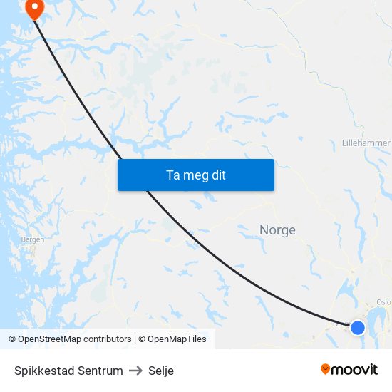 Spikkestad Sentrum to Selje map