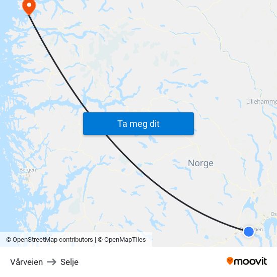 Vårveien to Selje map