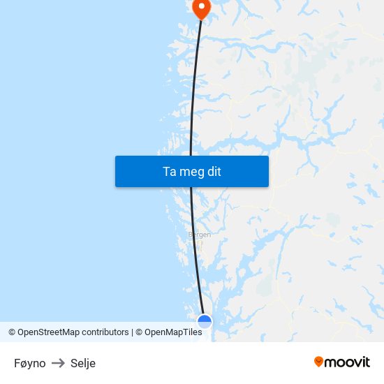 Føyno to Selje map
