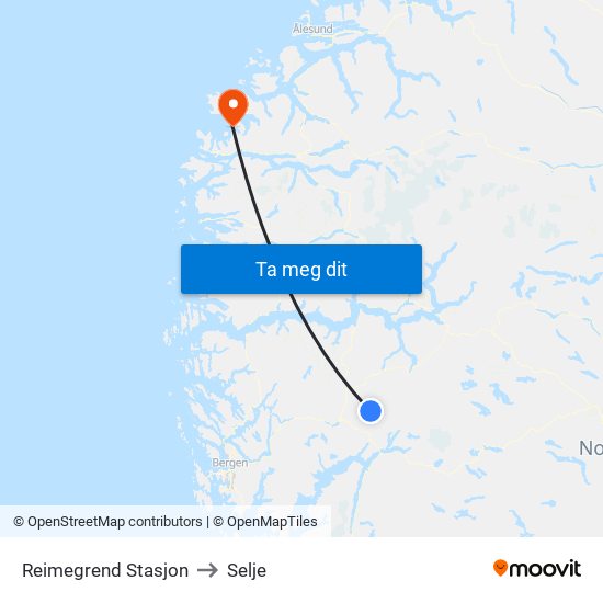 Reimegrend Stasjon to Selje map