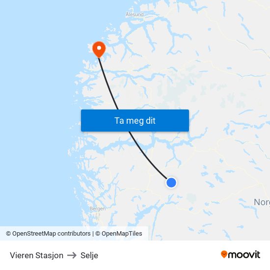 Vieren Stasjon to Selje map