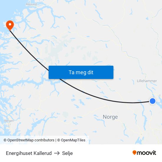 Energihuset Kallerud to Selje map
