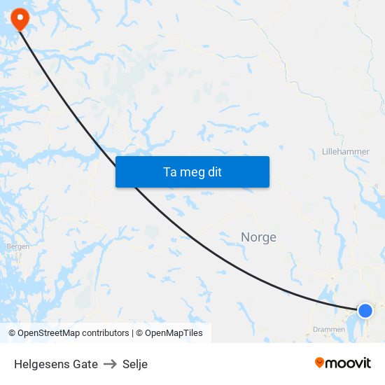 Helgesens Gate to Selje map