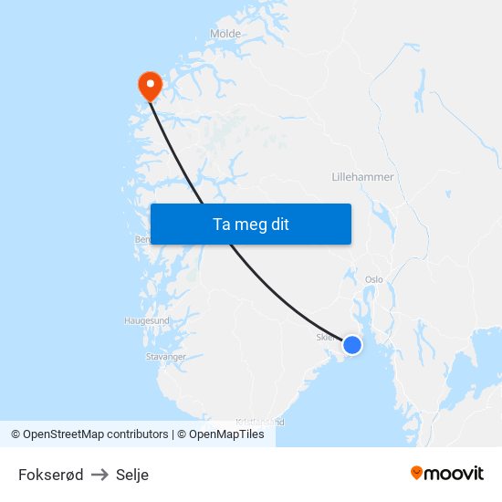 Fokserød to Selje map