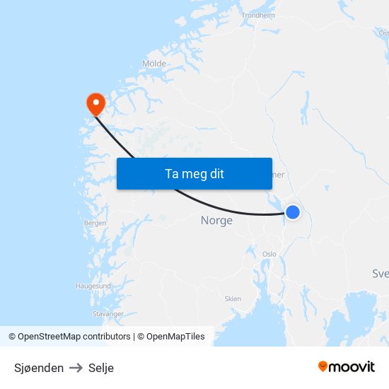 Sjøenden to Selje map