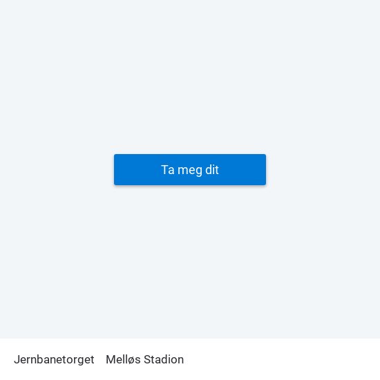 Jernbanetorget to Melløs Stadion map