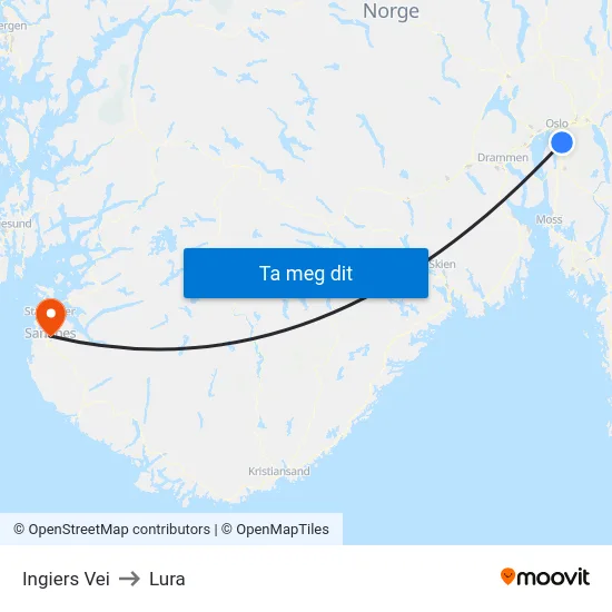 Ingiers Vei to Lura map