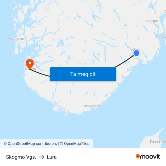 Skogmo Vgs. to Lura map