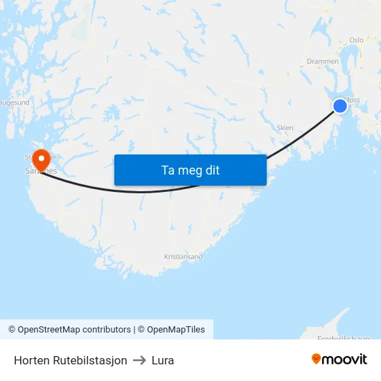 Horten Rutebilstasjon to Lura map
