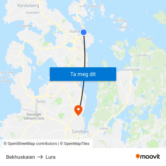 Bekhuskaien to Lura map