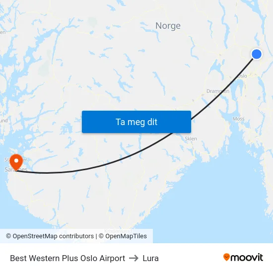 Best Western Plus Oslo Airport to Lura map