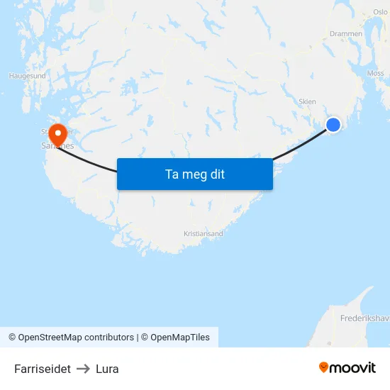 Farriseidet to Lura map