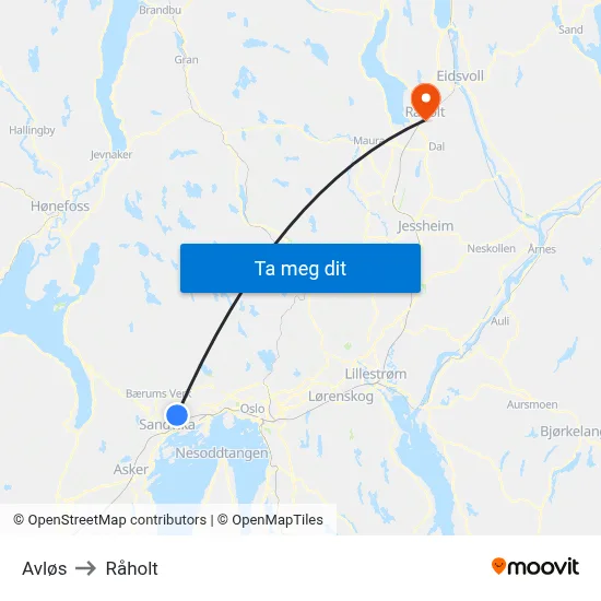 Avløs to Råholt map