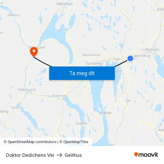 Doktor Dedichens Vei to Geithus map