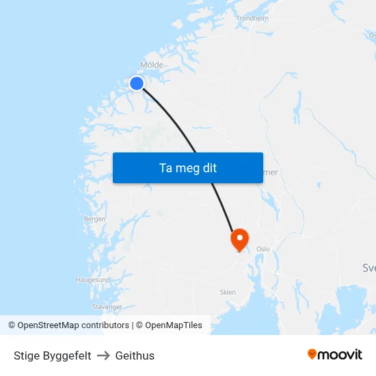 Stige Byggefelt to Geithus map