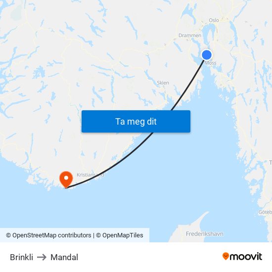 Brinkli to Mandal map