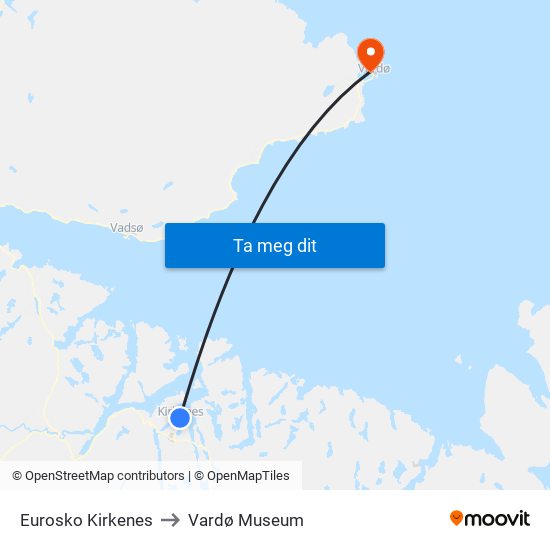 Eurosko Kirkenes to Vardø Museum map
