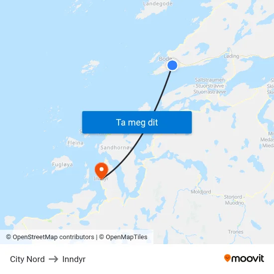 City Nord to Inndyr map