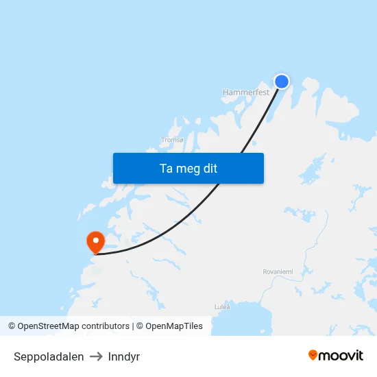 Seppoladalen to Inndyr map