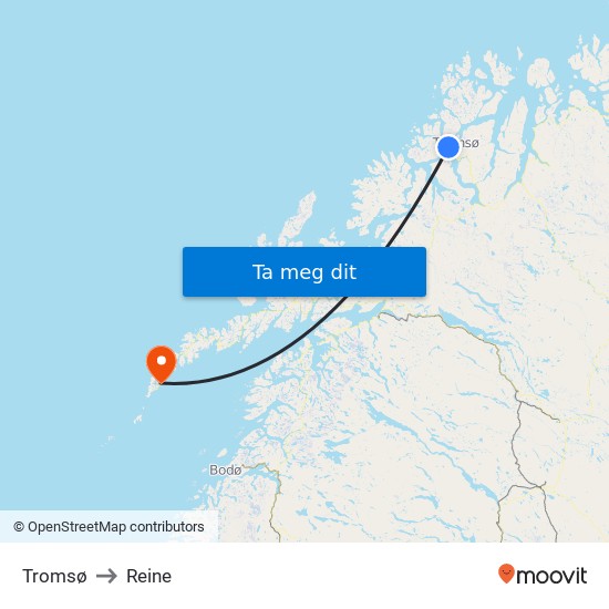 Tromsø to Reine map