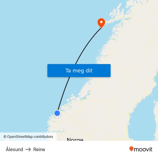 Ålesund to Reine map