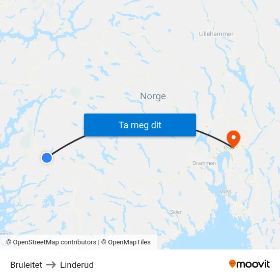 Bruleitet to Linderud map