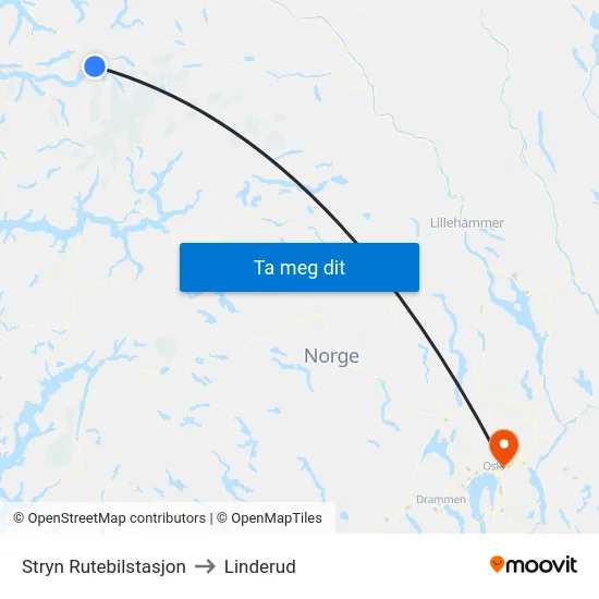 Stryn Rutebilstasjon to Linderud map