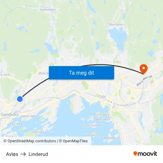 Avløs to Linderud map