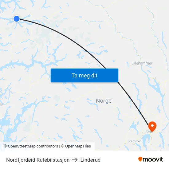 Nordfjordeid Rutebilstasjon to Linderud map