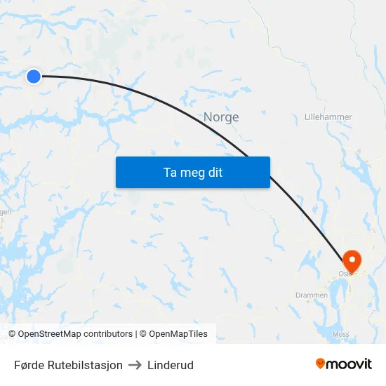 Førde Rutebilstasjon to Linderud map