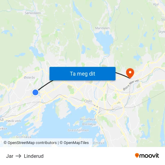 Jar to Linderud map