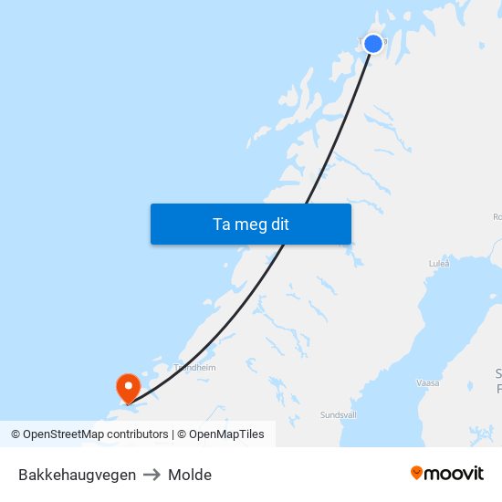 Bakkehaugvegen to Molde map
