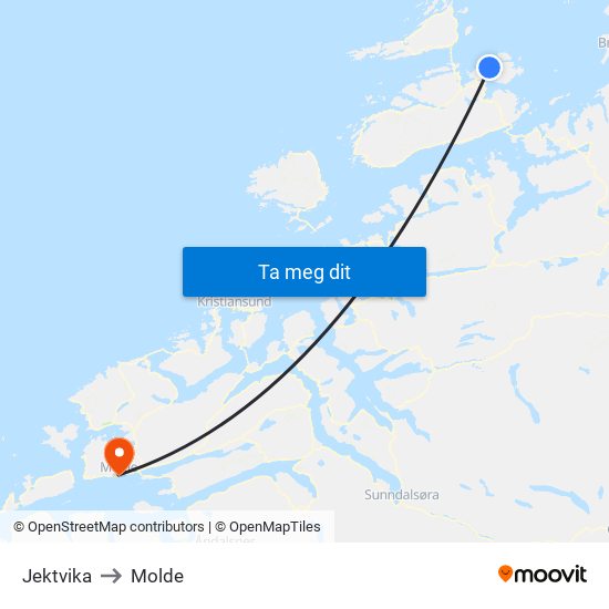 Jektvika to Molde map