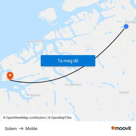 Solem to Molde map