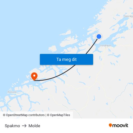 Spakmo to Molde map